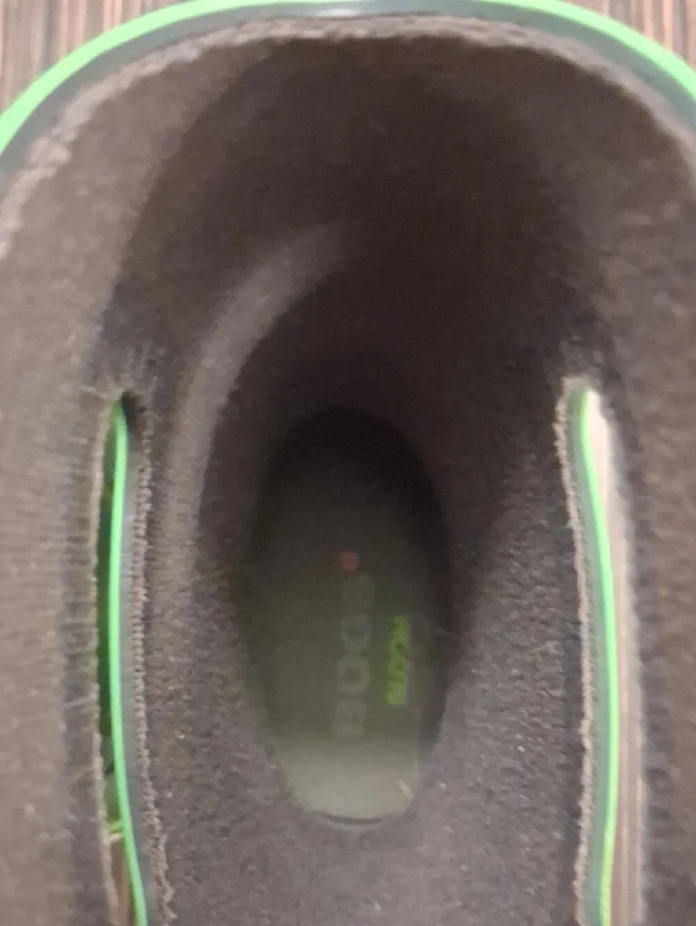Bogs Kids Green Rubber Rain Boots with Lime Trim